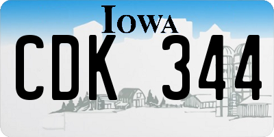IA license plate CDK344