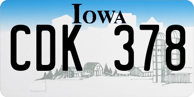 IA license plate CDK378