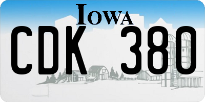 IA license plate CDK380