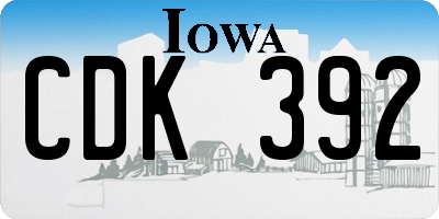 IA license plate CDK392