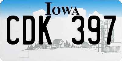 IA license plate CDK397