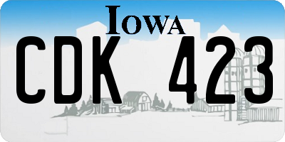 IA license plate CDK423