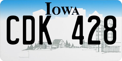 IA license plate CDK428
