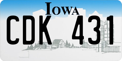 IA license plate CDK431