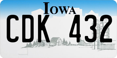 IA license plate CDK432