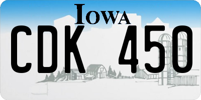 IA license plate CDK450