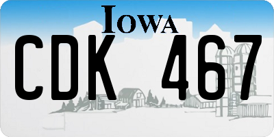 IA license plate CDK467