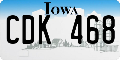 IA license plate CDK468