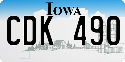 IA license plate CDK490