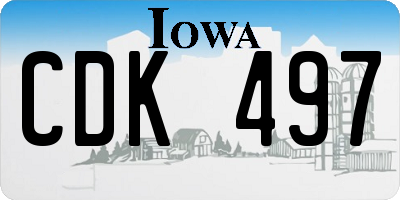 IA license plate CDK497