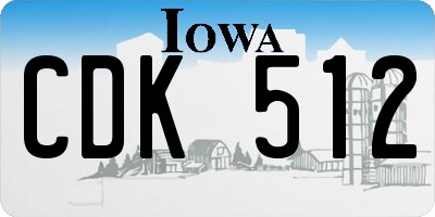 IA license plate CDK512