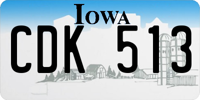 IA license plate CDK513