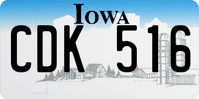 IA license plate CDK516