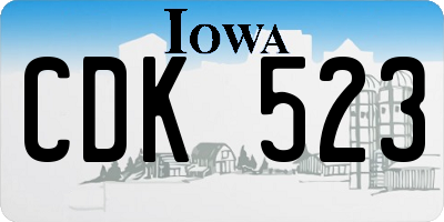 IA license plate CDK523