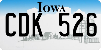 IA license plate CDK526