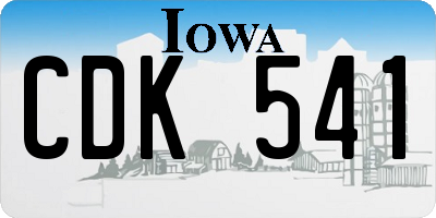 IA license plate CDK541