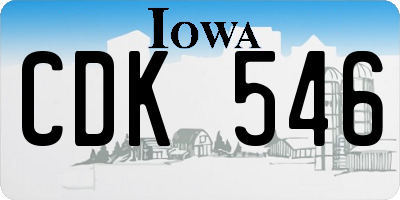 IA license plate CDK546