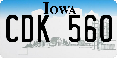 IA license plate CDK560