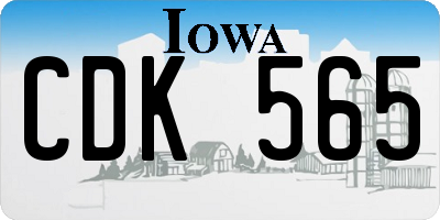 IA license plate CDK565