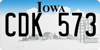 IA license plate CDK573