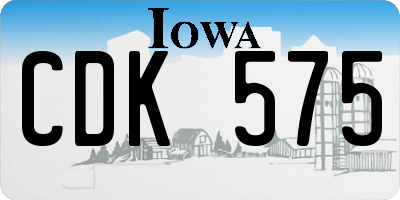 IA license plate CDK575