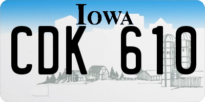 IA license plate CDK610