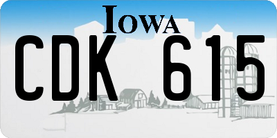 IA license plate CDK615