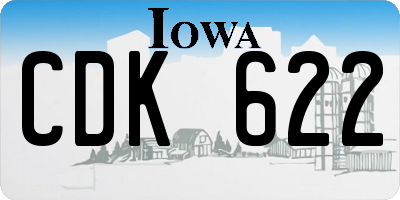 IA license plate CDK622