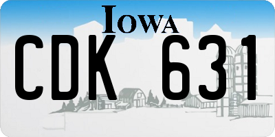 IA license plate CDK631