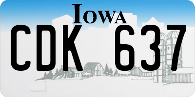 IA license plate CDK637