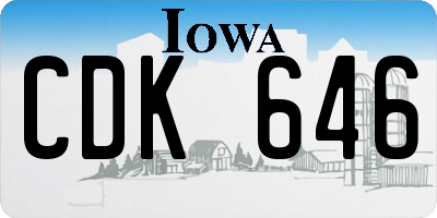 IA license plate CDK646