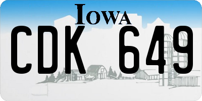 IA license plate CDK649