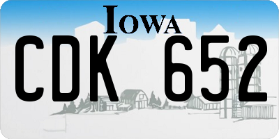 IA license plate CDK652