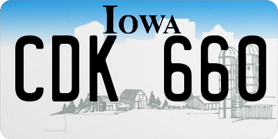 IA license plate CDK660