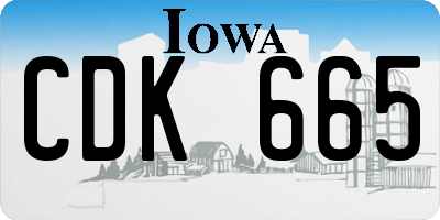 IA license plate CDK665