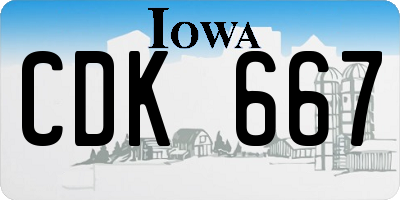 IA license plate CDK667