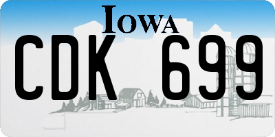 IA license plate CDK699