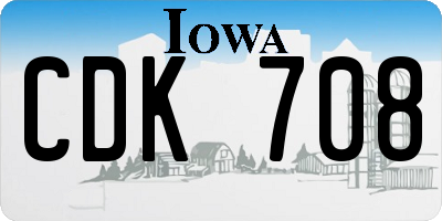 IA license plate CDK708