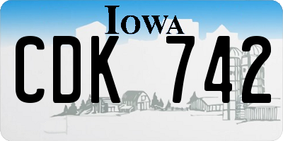 IA license plate CDK742