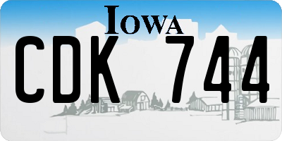 IA license plate CDK744