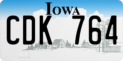 IA license plate CDK764