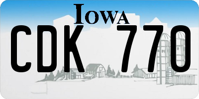 IA license plate CDK770
