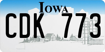 IA license plate CDK773