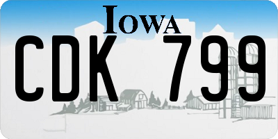 IA license plate CDK799