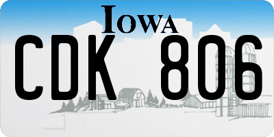 IA license plate CDK806