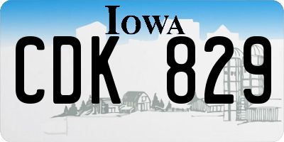 IA license plate CDK829