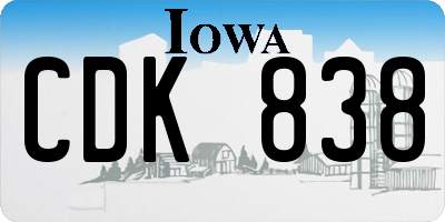 IA license plate CDK838