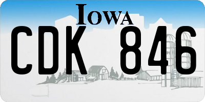 IA license plate CDK846