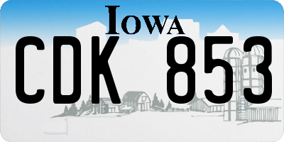IA license plate CDK853
