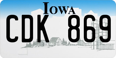 IA license plate CDK869